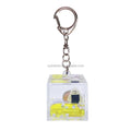 Acrylic square Liquid Inside Keyring Cube Glitter 3d Floating Boba Keychain