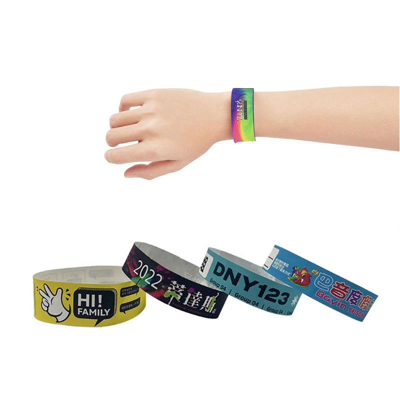 Customized Size Programmable Rfid Wristbands 13.56mhz Passive Wristband for Amusement Park