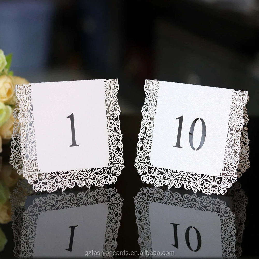 Laser Table Number Card Number 1 to 30 Wholesale and Customized Laser Cut Table Number Cards