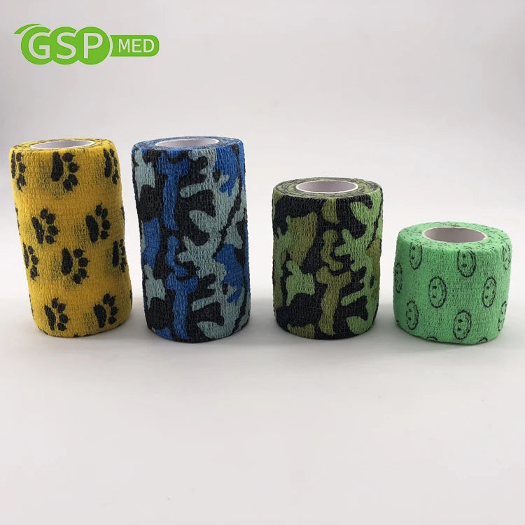 Custom Printed Cohesive Elastic Bandage Rolls Nonwoven Latex Free Self-Adherent Bandage Tape Sample Support