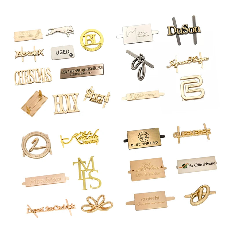 Wholesale Engraved Metal Letter Tags Custom Metal Luggage logo Plate Label for Handbags