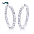 Fashion Party Jewelry White Gold Plated 925 Sterling Silver 3.5mm VVS Moissanite Diamond Big Hoop Earrings for Women