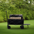 2024 Hot Heavy Duty Oxford Fabric Steel Frame Collapsible Folding Four Wheels Trolley Wagon Beach Cart for Camping