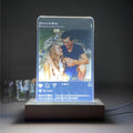 Wooden Led Personalized Custom 3d Photo Frame Led Lamp Light Base Acrylic Couple Photo Plaque Gifts Crafts