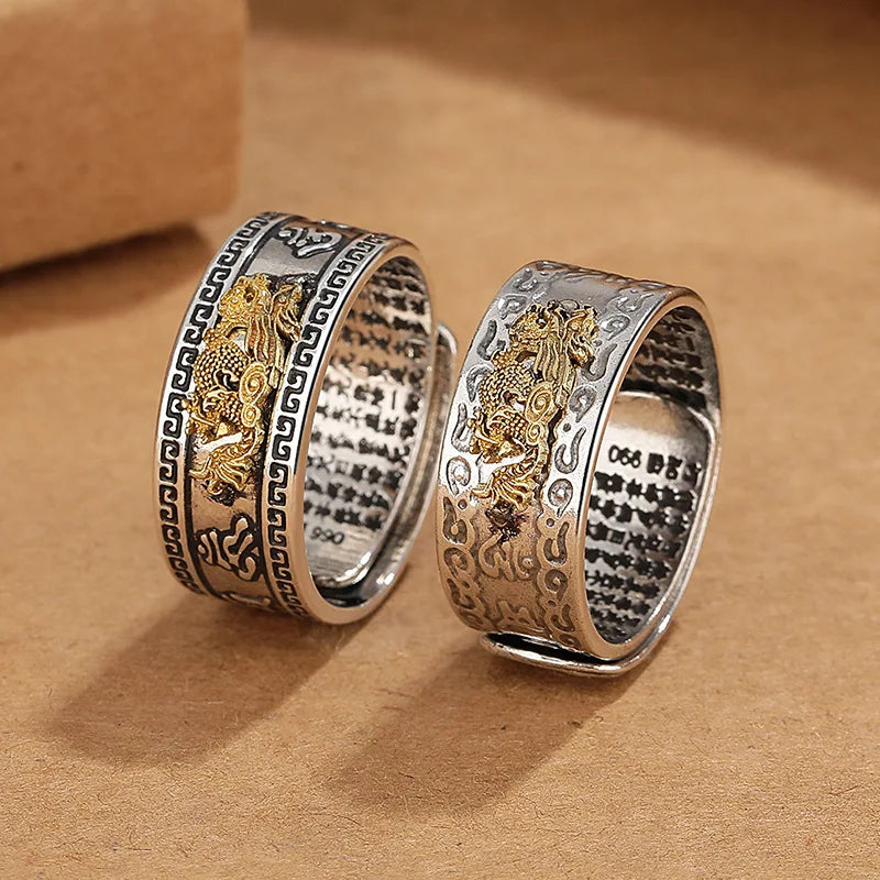 SC Jewelry Trendy 2024 Dragon Year Retro Rings Propitious Adjustable Fengshui Copper Dragon Ring for Men