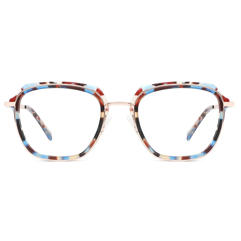 YD1032 Wholesale Fashion Acetate Cat-eye Metal Oversize Optical Frame Glasses