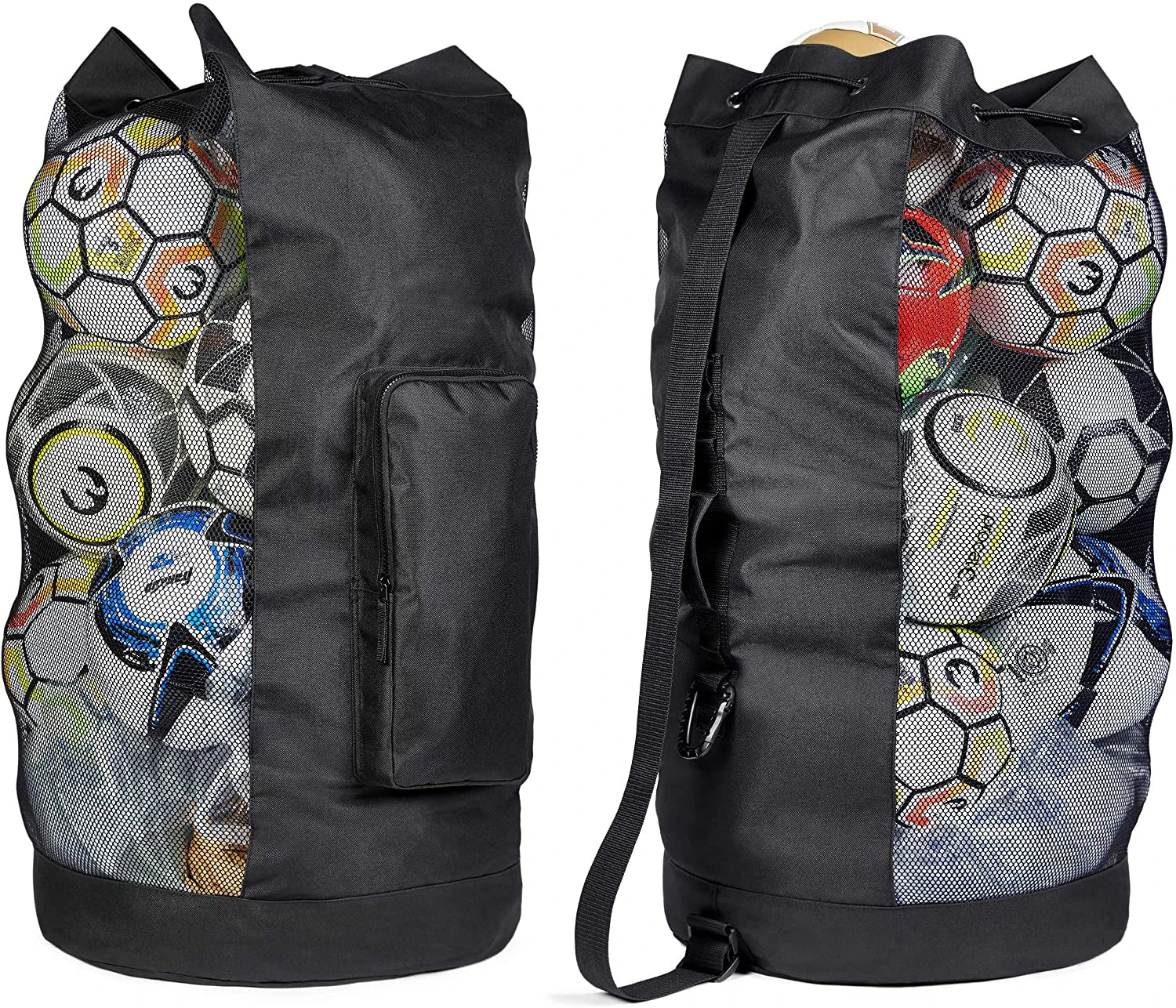Soccer Mesh Equipment Ball Bag Heavy Duty XL Black Fashion Unisex String Custom Polythene Drawstring Duffle Bag Drawstring Cord