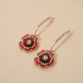 Colorful Glass Floral Earrings Jewelry Vibrant Petals for Women Elegant Enamel Rose Flower Earrings for Gift