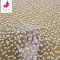 HY2170 New French Sequin White Pearl Lace Fabric Beads Sequin Bride Simple Wedding Dress Fabric Textile