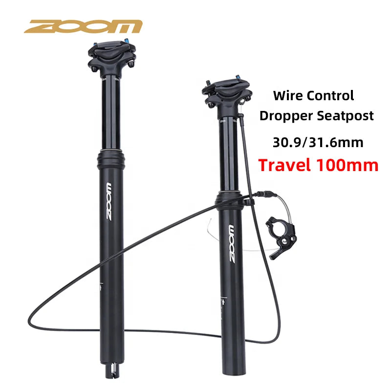 Zoom Control 30.9mm 31.6mm Remote Lever Height Adjustable Cycling Bicycle Seat Post with Dropper Seatpost and Seat Tube