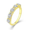 Custom Logo 925 Silver and 18K Gold Plated Moissanite Band 3A CZ Wedding Engagement Ring for Party