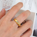 French Retro High Polished Stainless Steel Shinig CZ Band Rings 18K Gold Plated Star Zircon Tail Ring Jewelry Women