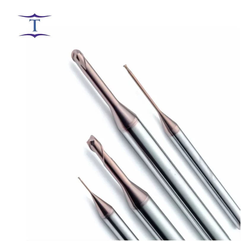 HRC65 Altin Tungsten Carbide High Precision 2 Flutes Ballnose Cutter Long Neck Small Diameter Endmills Series ODM/OEM Friendly