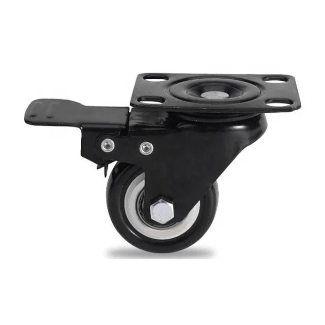 Industrial Universal 1.5/2/2.5/3-inch Swivel Polyurethane Furniture Casters with Brakes for Warehouse Use Roller Bearing