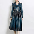 New Design Motorcycle Leather Jackets Skirts Genuine Sheepskin Leather 2 Piece Set Women