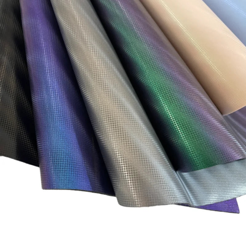 Hologram Snake Stripe Pattern Vegan PU Synthetic Embossed Leather Vinyl Waterproof for Handbag Accessories Garment Furniture