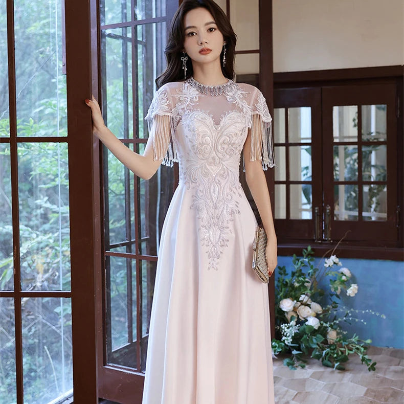 New Custom Arrival Women Party Tassel Long Maxi Evening Prom Dress