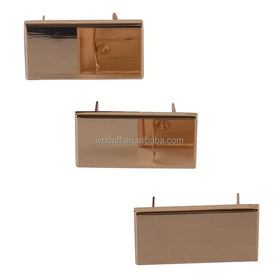 Factory Price Manufacture Gold square Personal Mold logo Tag Bag Clothes Zinc Alloy Metal logo Blank Label Tag Custom
