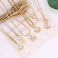 Blue Eye Pendant Necklace Fashion Gold Stainless Steel Necklace 2022 Trend Gold Charm Colour Enamel Necklace Jewelry
