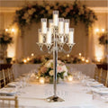 ZT-539 Wholesale 9 Branch square Bottom Crystal Candelabra for Wedding Centerpieces