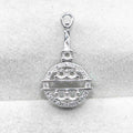 Sterling Silver 2.5mm Semi Mount Pendant Empty Frame Blank Support Setting S925 Base Holder Without Center Stone for DIY Inlay