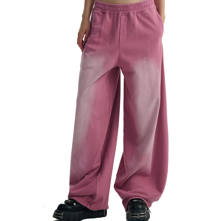 Sweatpants Manufacturer Custom Heavyweight Vintage Wash Sweatpants High Street Loose Fitting Wide Leg Men's Pants