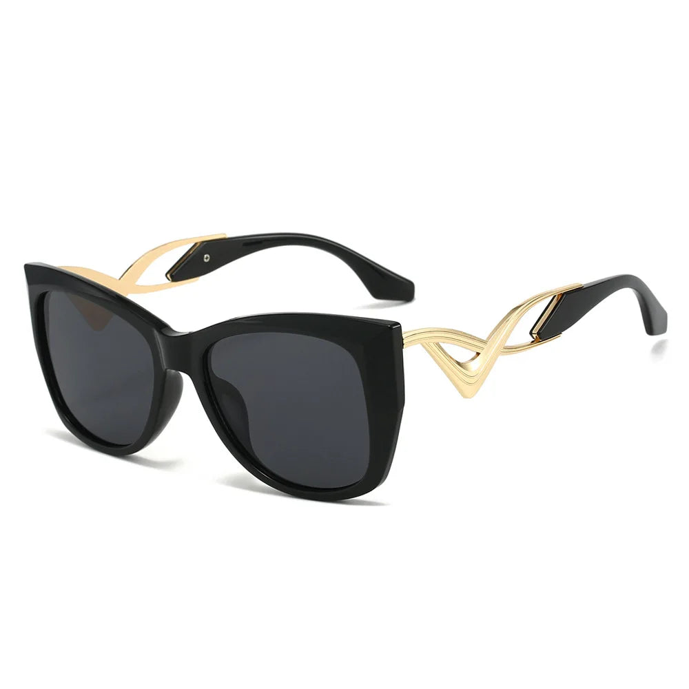 New Trend Cat-Eye Sunglasses Shades Sunglasses Premium Curvy Temple Fashion Fit Over Female Sunglasses