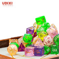 Udixi Plastic Polyhedral Custom Acrylic Dungeons and Dragons Rpg Glitter Transparent Colored Dice Set