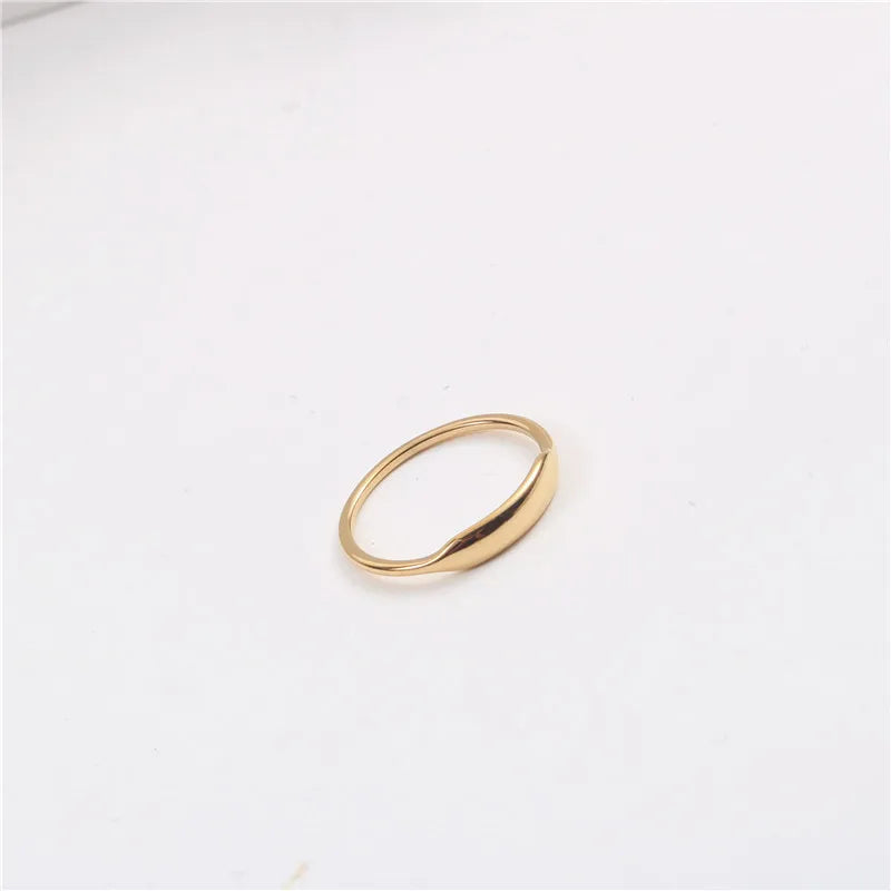 High End 18K Plain Gold Irregular Rings Stylish Women Rings Stainless Steel Jewelry