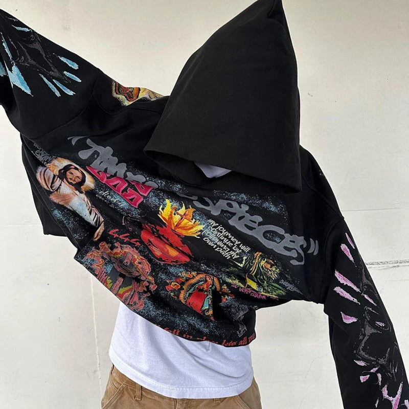 Custom Graphic Hoodies Men Oversized French Terry 100% Cotton 400 500 600 Gsm Screen Printed Hoodie Custom logo Manufacturers