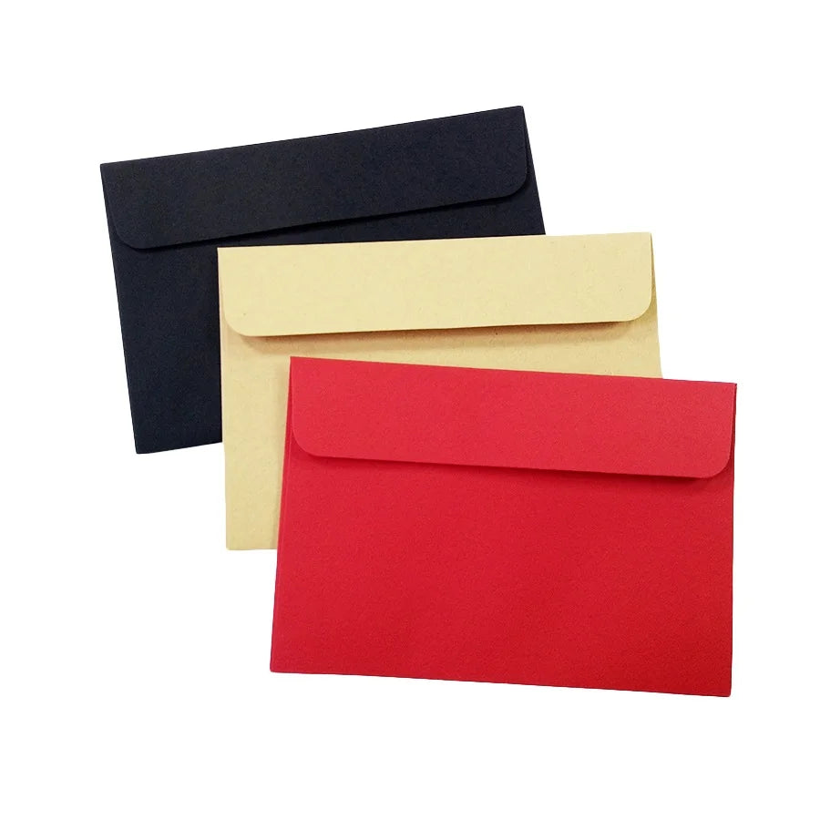 Wholesale Custom Red Black Kraft Paper Vintage Handmade Hexagon Envelope Stationery Postcard 160x110mm Colorful Can Use Sealing