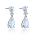 C7788 Abiding Jewelry Custom Earring Wholesale 925 Sterling Silver Natural Sky Blue Topaz Gemstone Stud Drop Earrings