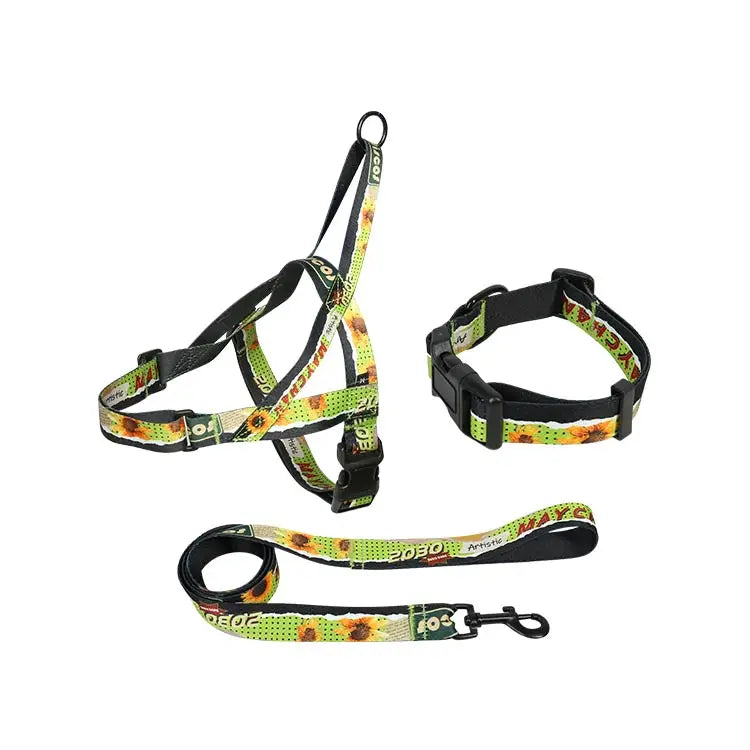 Pets Accessories Luxury OEM Adjustable Dog Harness Outdoor Easy Control Pet Harness Leash Collar for Large Dogs