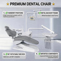High Stability Dental Treatment Unit 9 Memory Sets Rotatable Water Unit & Metal Backrest Dental Chair with Anti-Collision System