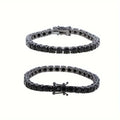 USA Warehouse Black Tennis Chain 4mm Men Women Sparkling Jewelry Round Diamond Cubic Zirconia CZ 14K Gold Plated Tennis Bracelet
