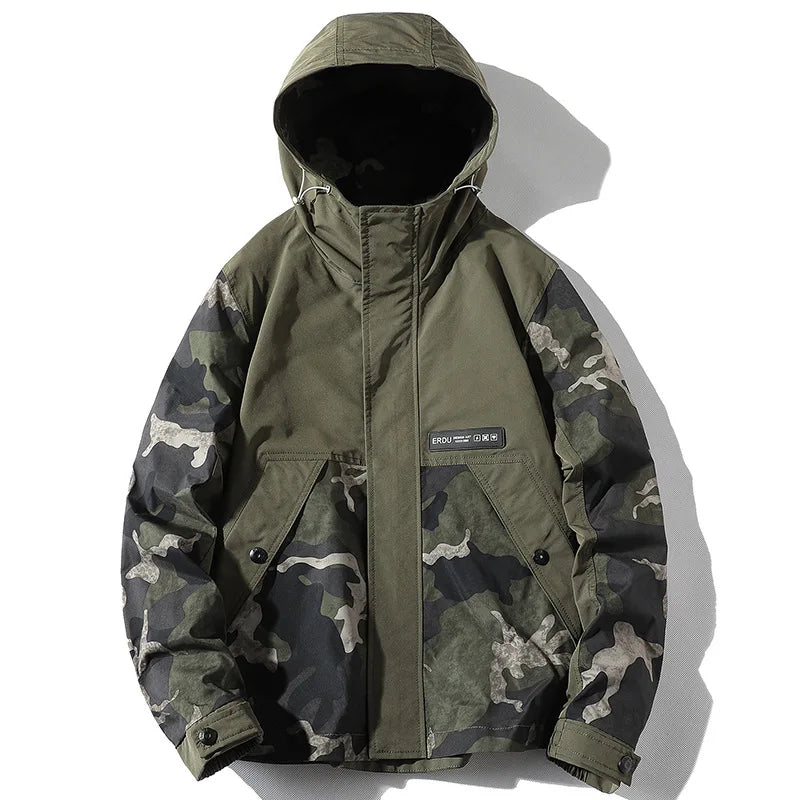 Personalized Fashionable Men's Jacket Camouflage Hooded Outdoor Charge Suit ClimbingFishing Breathable for Men's Jacket