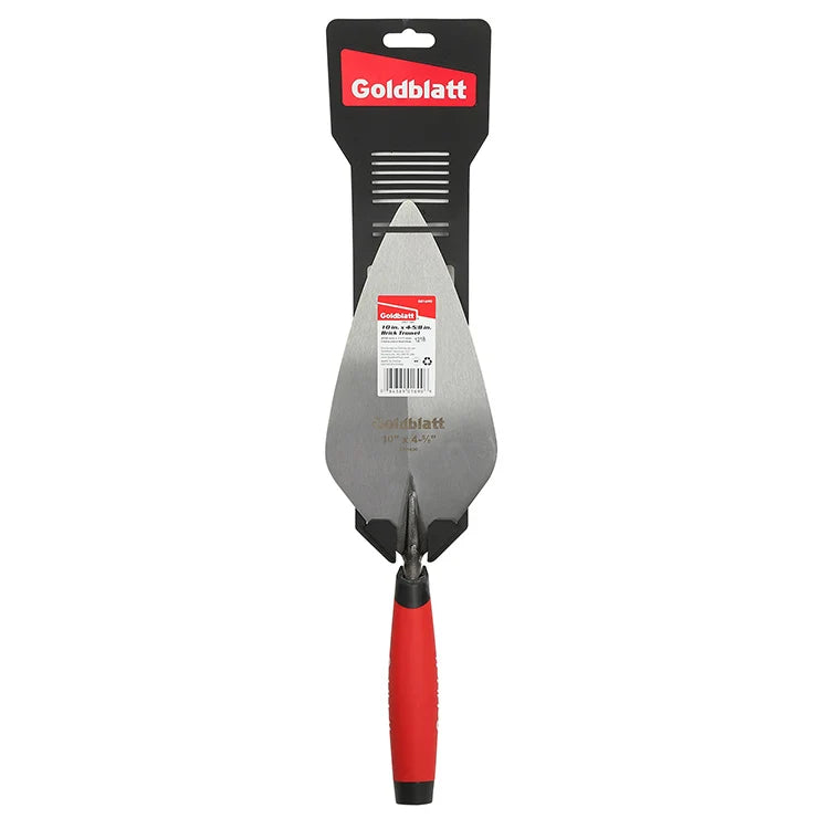 Goldblatt Pro London Brick Trowel One-Piece Drop Forged Blade with Soft Grip Handle DIY and Industrial Grade