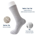 Wholesale Pure Black Seamless Crew Sports Terry Socks Breathable Organic Bamboo Cotton Business Style Compression Solid Design