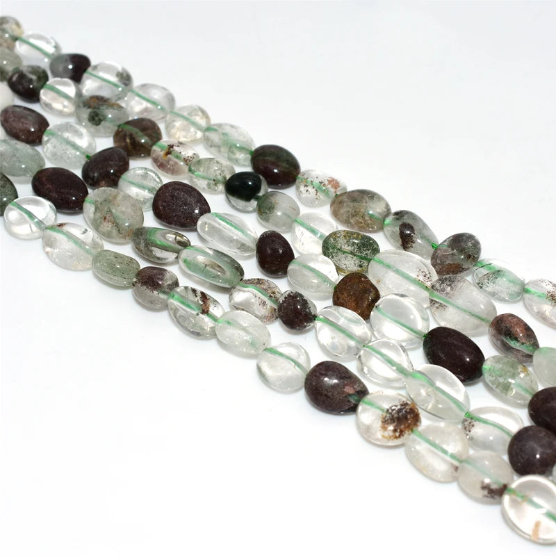 Wholesale Natural Green Phantom Quartz Loose Gemstone Beads 6*8/8*10mm Green Colour for DIY Jewelry