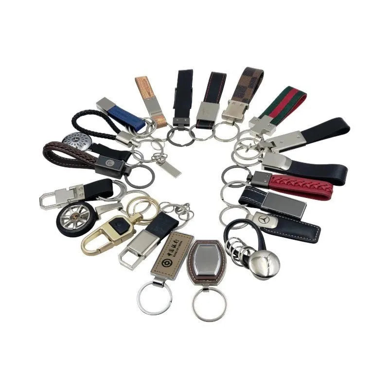 Custom Genuine Leather Keychain  Add Car logo PU Key Chains Souvenir and Promotional Keyring