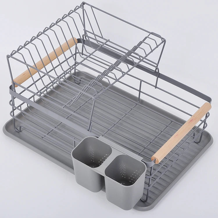 HANGSHAU Kitchen Shelving Space Saving Storage Rack Multifunctional Bowl Drain Metal Storage Rack