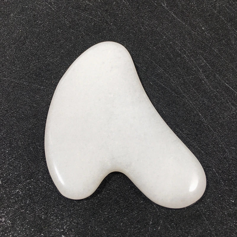 HZ Chinese Factory Jade White Heart Shape Gua Sha Tool Agate Rose Quartz