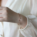 Moge Jewelry Bileklik Classic Sample Designer Layered Rose Gold 4mm Beaded Ball Chain Woman Bracelet Stainless Steel Jewelry