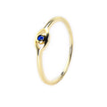 Blue Eye Anillos De Ojos Gold Plated Tazanite Color Cubic Zircon Stone 925 Sterling Silver Ring