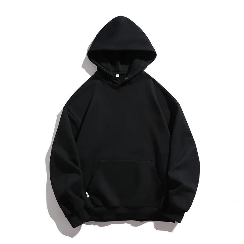 355GSM Men's Hoodie Cotton Polyester Blend Casual Plain Blank Custom Logo Hooded Oversized Hoodies for Men