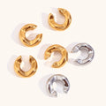 Dingran Minimalist Jewelry Casting C Shape Earrings Waterproof 18K Gold Plated Jewelry Earring