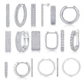 Custom Sterling Silver 18K Plated Jewelry Women Diamond Moissanite Small and Big Cuff Hoop Huggies Earrings