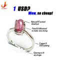 Wholesale Oneby Jewelry Silver Plated Luxury Adjustable 7mm Tourmaline Gemstone Ring
