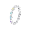 925 Sterling Silver Colorful Heart Ring Lucky Romantic Rings for Women Wedding Jewelry Party Gift SCR995