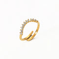 Latest Dainty Titanium Steel Thick Finger Open Ring White Cubic Zircon Paved Tarnish Free Rings for Women